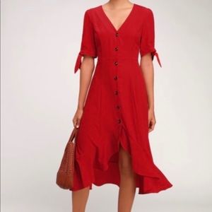 Lulu’s Red button down dress